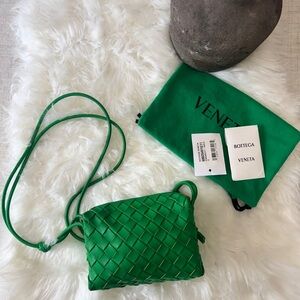 Bottega veneta MINI LOOP INTRECCIATO LEATHER CROSSBODY